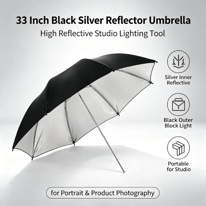 Photography Lighting With Umbrella - 2026 블랙 내구성 강한 33인치 반사