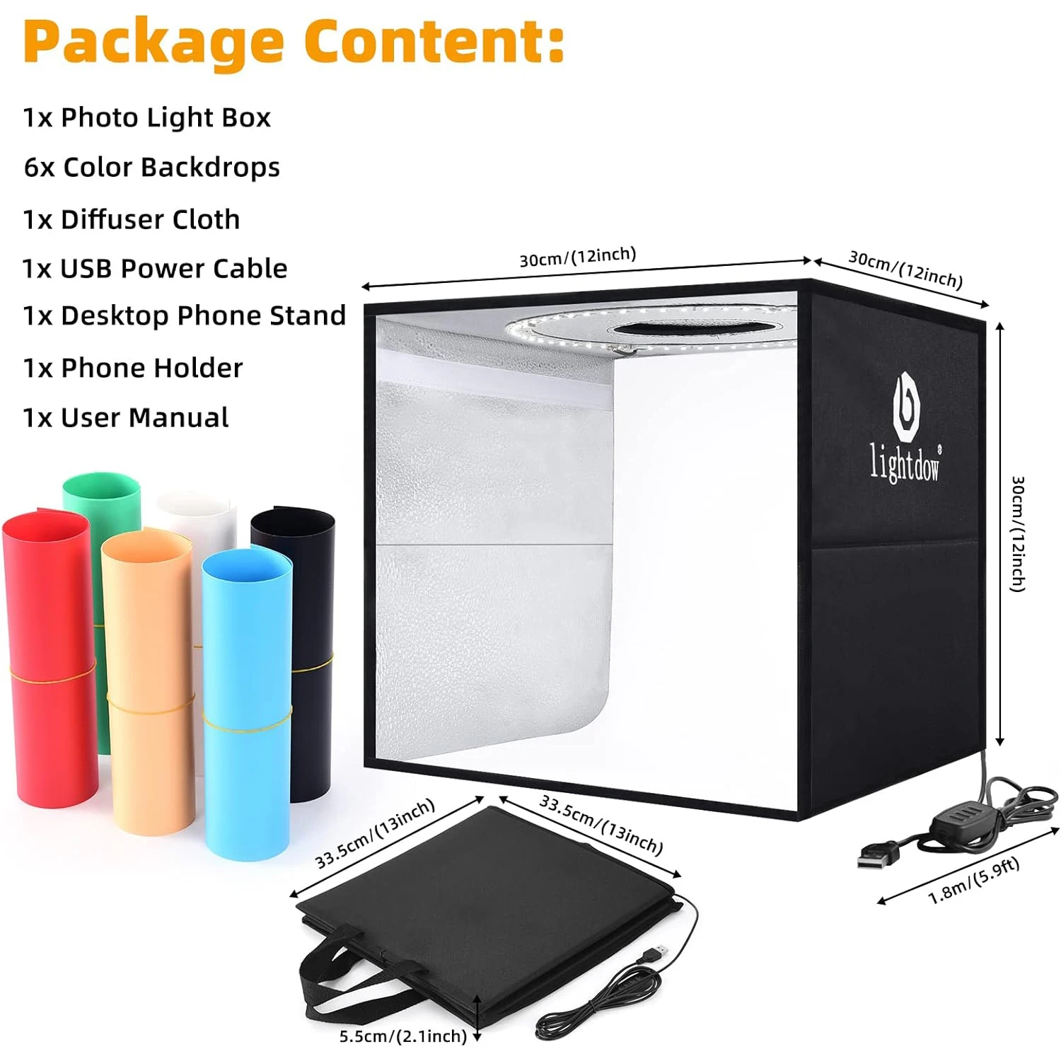 Photography Lighting Case - Lightdow 사진 스튜디오 라이트 박스 키트,