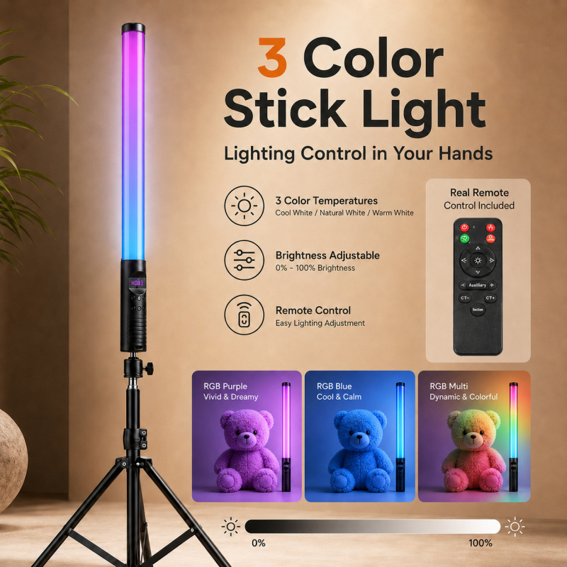 Torjim Rgb Photography Video Lighting - RGB 휴대용 비디오 라이트 완드, 사진,