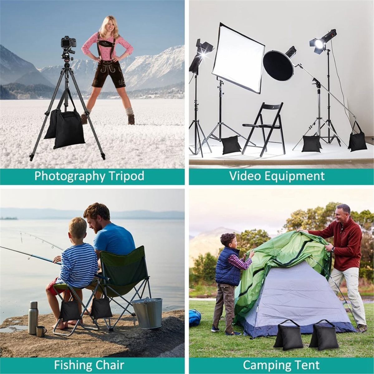 Photography Lighting Weight Bags - DT75BG 8팩 샌드백 가벼운 스탠드 사진
