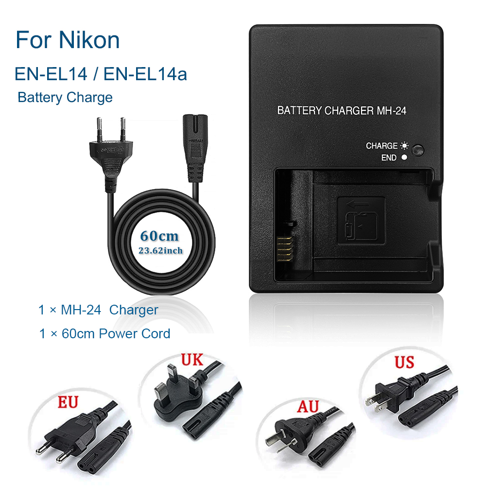Nikon Camera D3500 - 니콘 EN-EL14/EN-EL14a용 MH-24 배터리 충전기 -