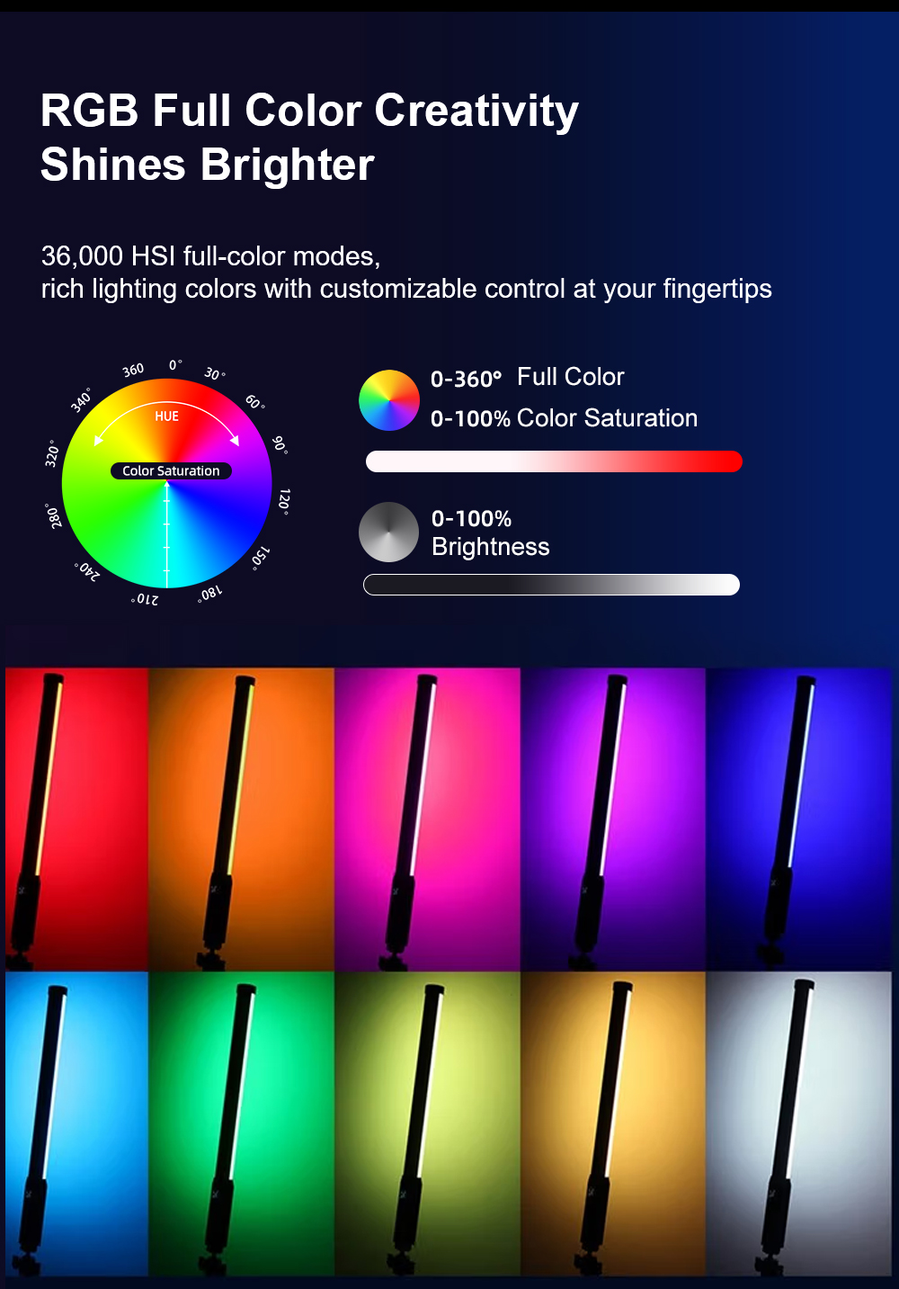 LUXCEO P300 RGB 튜브 5W 380LM 비디 - Torjim Rgb Photography Video Lighting 리뷰 및 가격