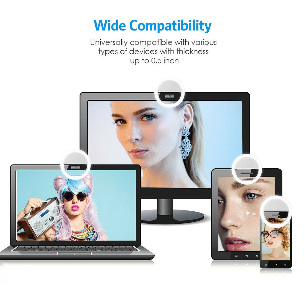 USB 충전식 LED 셀카 링 라이트, 전화 클립 사진 - Photography Lighting Professional 리뷰 및 가격