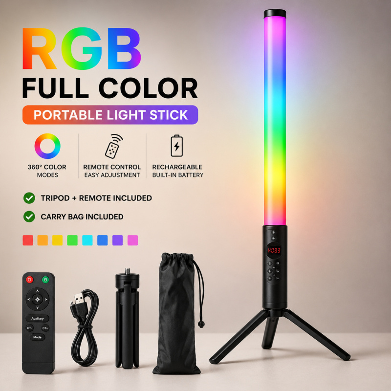 RGB 휴대용 비디오 라이트 완드, 사진, 브이로그,  - Torjim Rgb Photography Video Lighting 리뷰 및 가격
