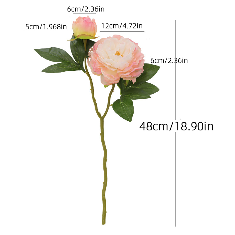 1개 레트로 2송이 모란 인조 꽃 고급스러운 가짜 꽃  - Photography Lighting Simulator Free 리뷰 및 가격