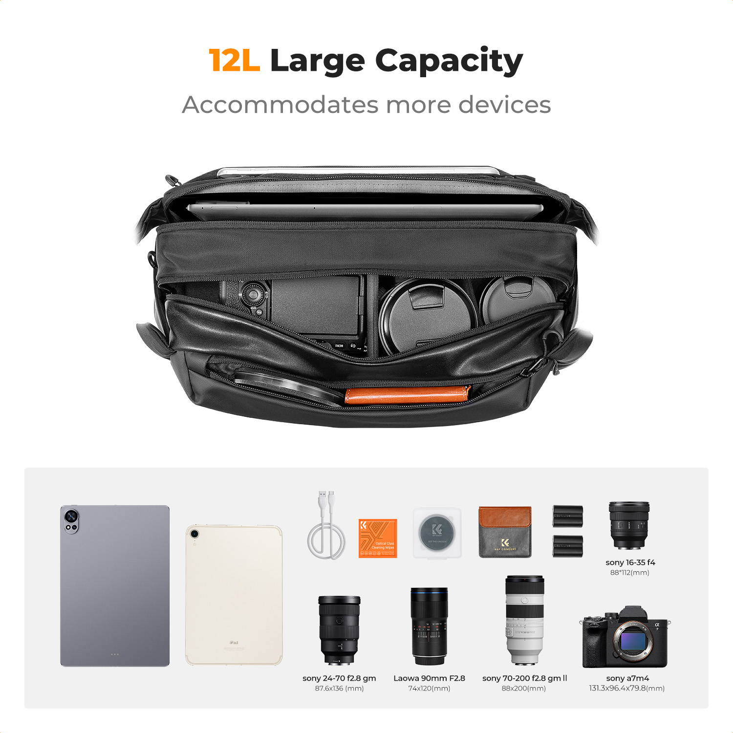K&F CONCEPT 12L/10L 카메라 슬링백 방수 - Photography Lighting Bag 리뷰 및 가격